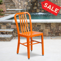 Flash Furniture CH-61200-18-OR-GG Orange Metal Indoor-Outdoor Chair